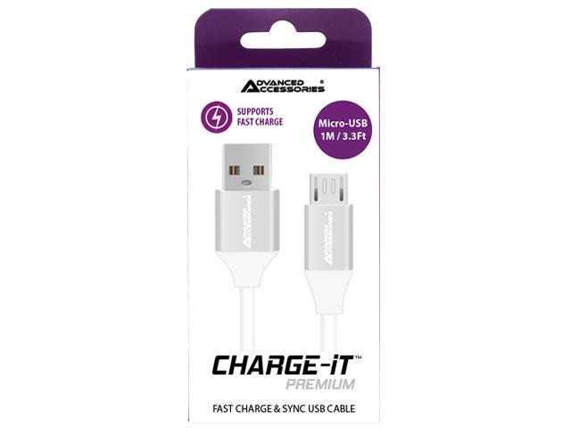 Advanced Accessories Premium 1 Metre Micro to USB Cable- White