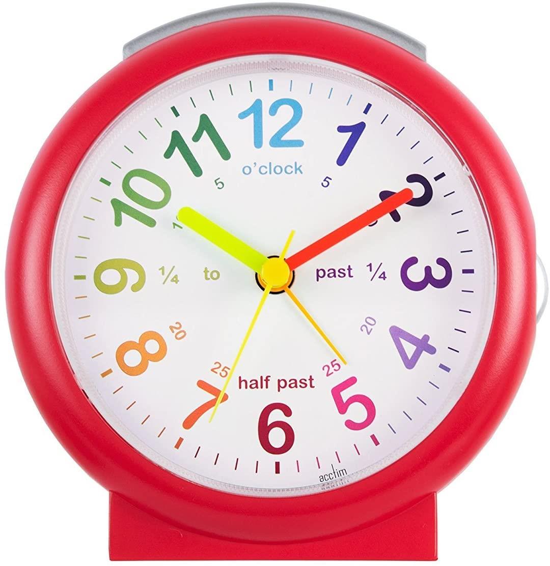 Acctim LULU 2 Childrens Time Teaching Bold Sweep Seconds Alarm Clock 1521 Available Multiple Colour