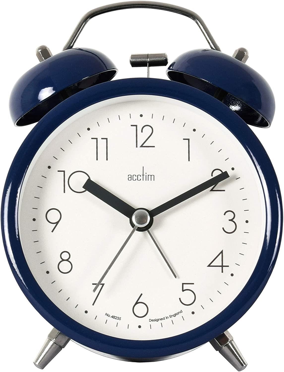 Acctim Askel Double Bell Alarm Clock in Midnight Blue 15949