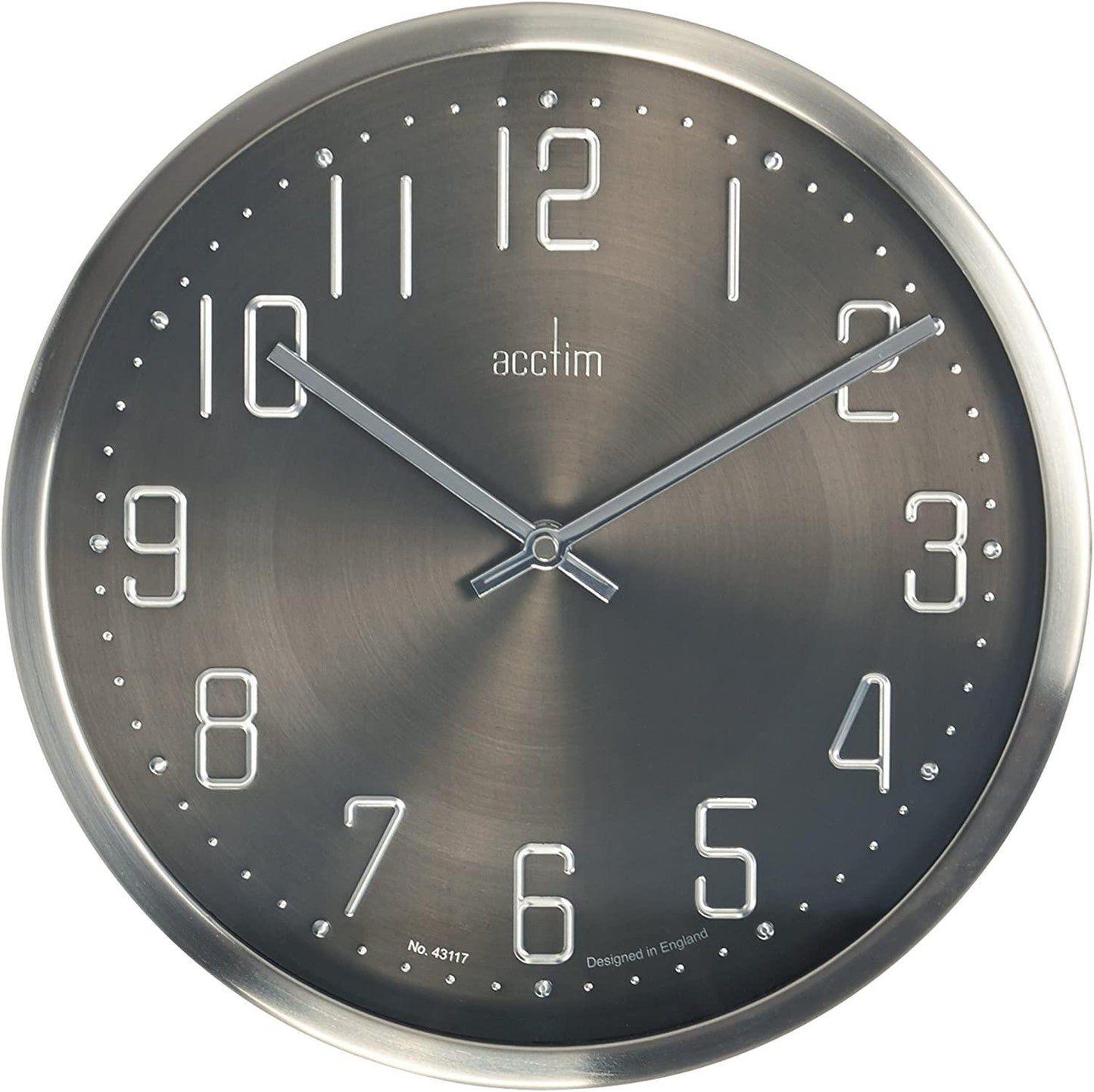 Acctim Alvik 30cm Wall Clock brushed Steel 27467