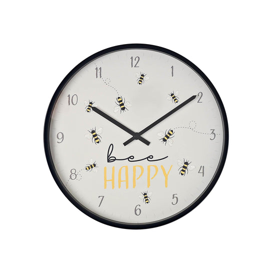 Hometime Slogan Wall Clock "Bee Happy" 30cm