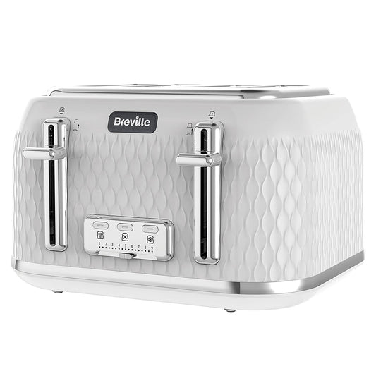 Curve Collection White Gloss 4 Slice Toaster (Refurbished)