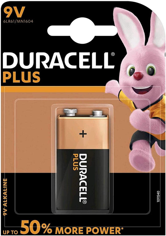 Duracell Plus 9V Alkaline Batteries Pack of 10