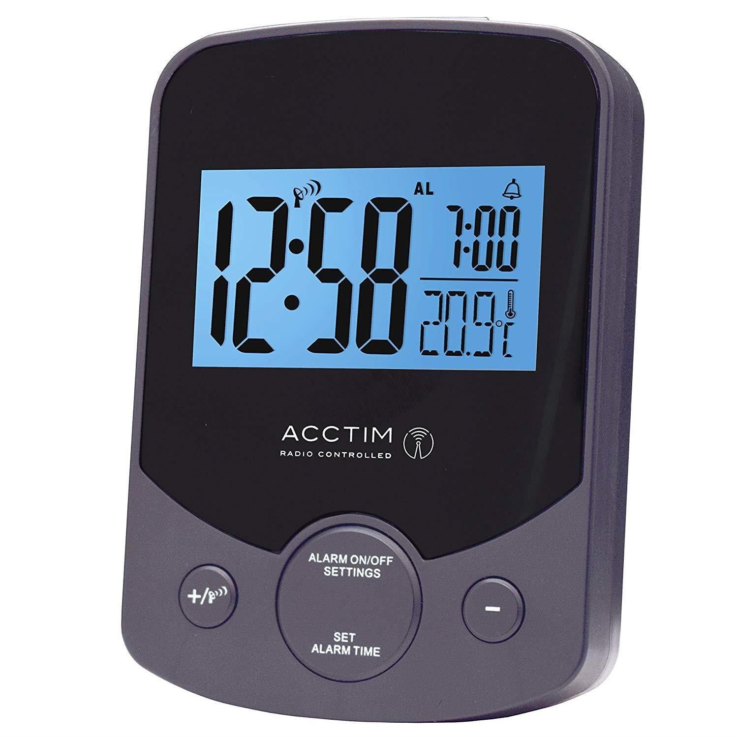 Acctim Merida Radio Control Alarm Clock Black 71913 DK Wholesale Ltd