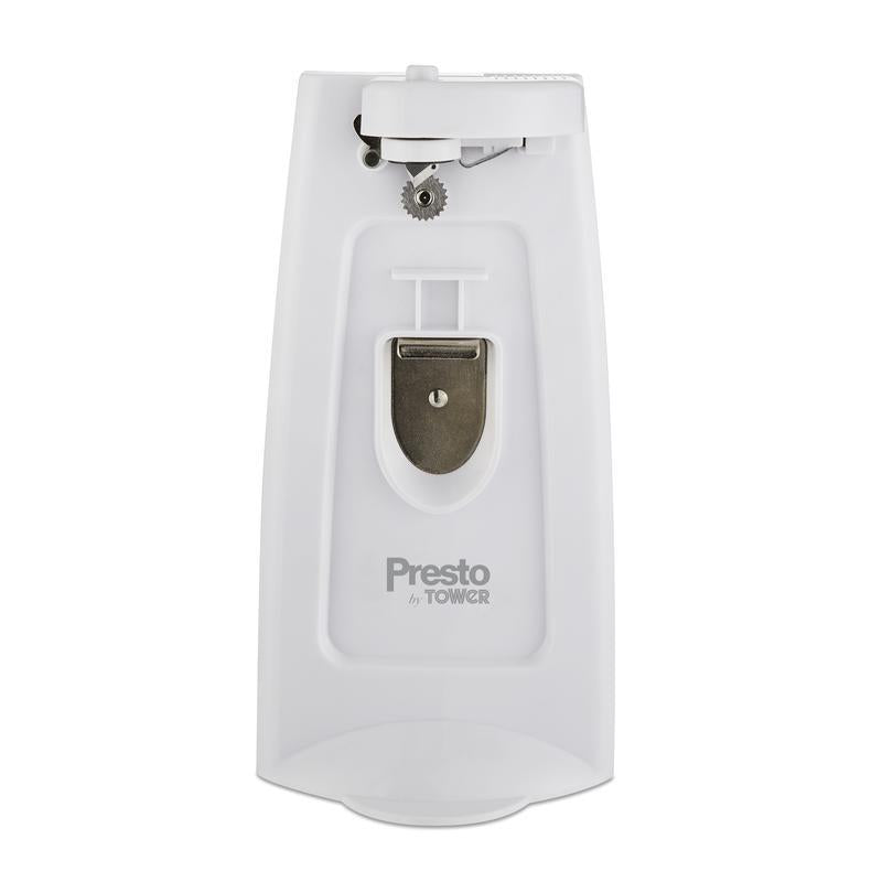 Tower Presto 4 in 1 Can Opener with Knife Sharpener and Bottle Opener White - PT19007WHT