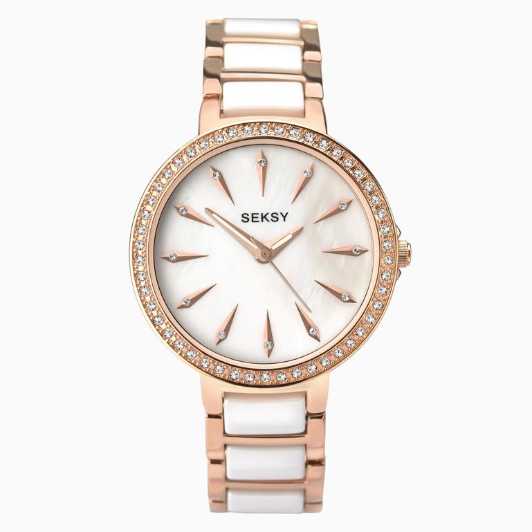 Seksy ladies rose online gold plated bracelet watch