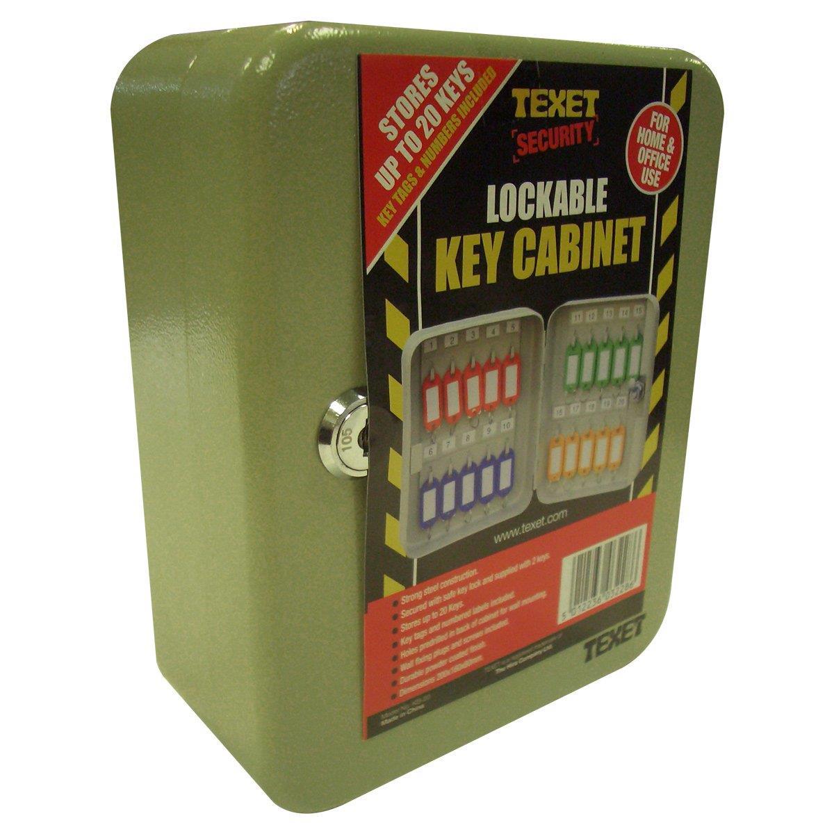 Lockable Security 20 Key Cabinet Texet Brand
