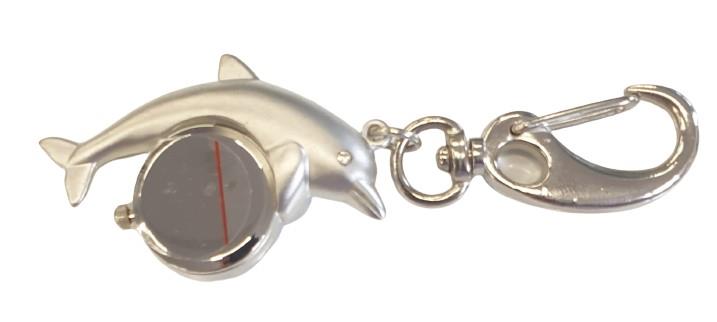 Imperial Key Chain Clock Dolphin Silver IMP708