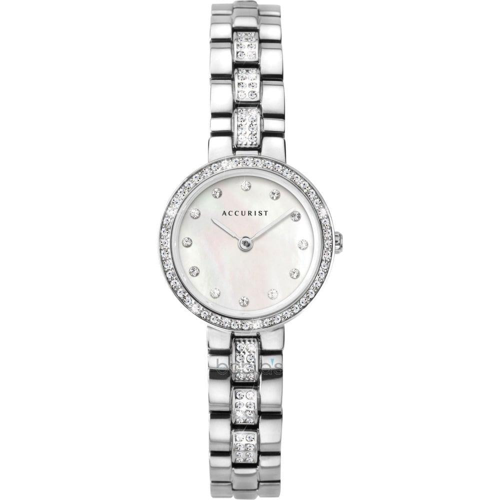 Accurist Accurist Ladies Silver and Crystal Watch 8308