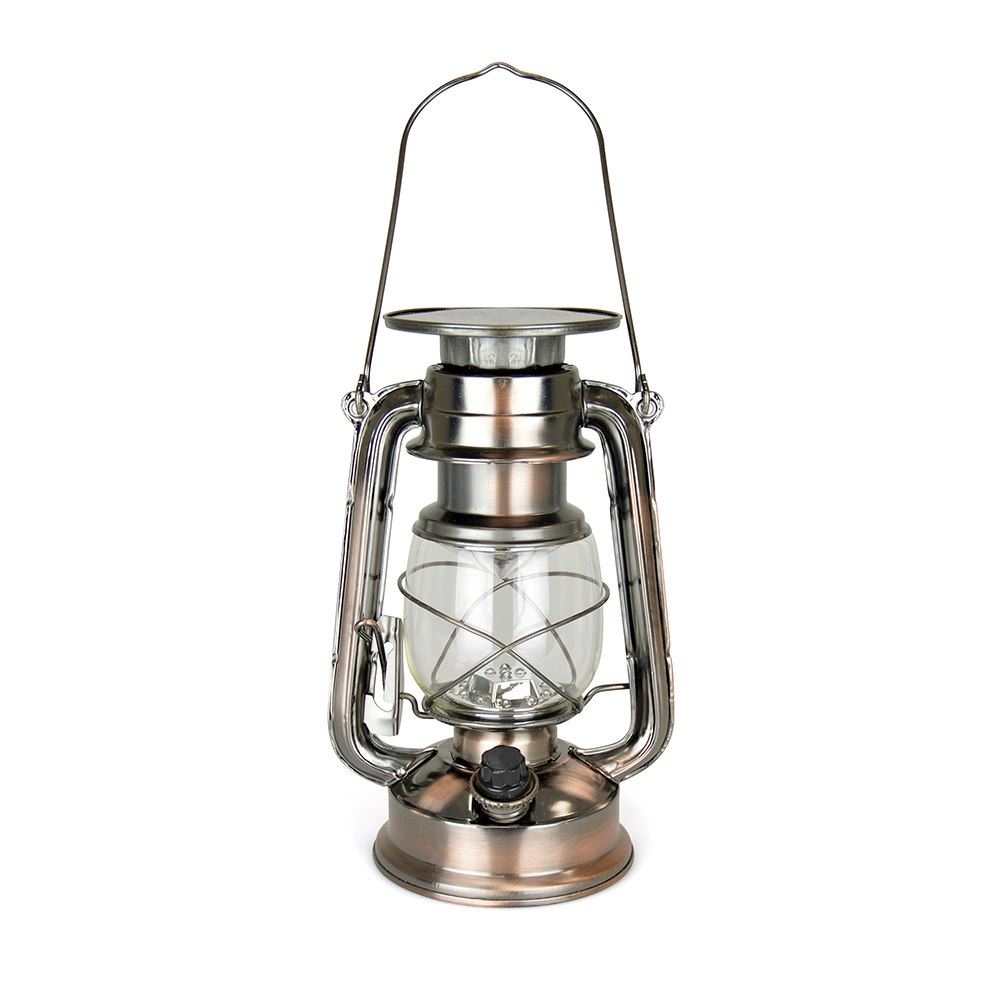 HomeLife ''Nova Scotia'' Solar LED Storm Lamp - Copper
