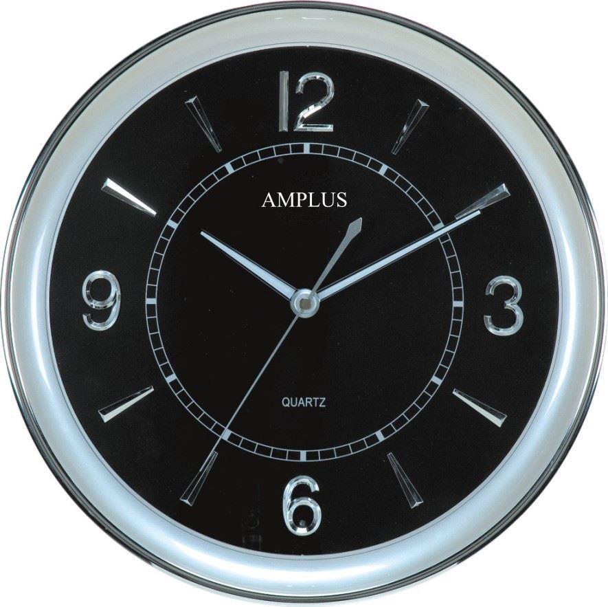 Amplus Analogue Glow in Dark Round Wall Clock White PW164