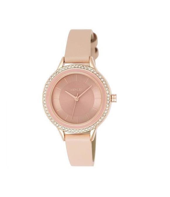 Henley Womens Fashion Analogue Biege Leather Strap Watch H06168.5