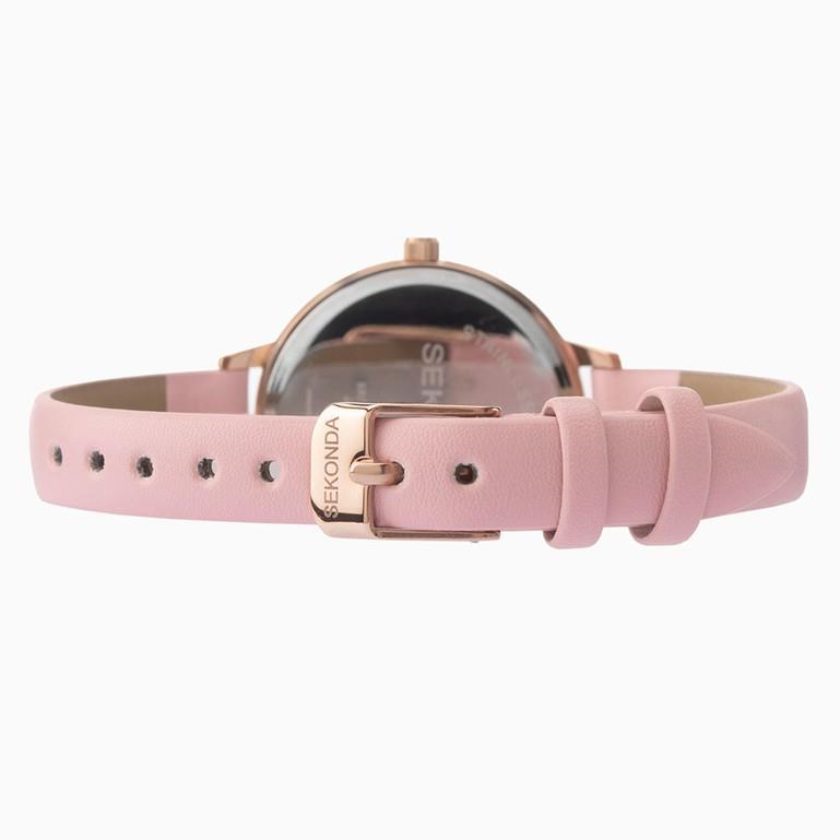 Sekonda Ladies Rose Gold Case With White Dial & Pu Strap 2625