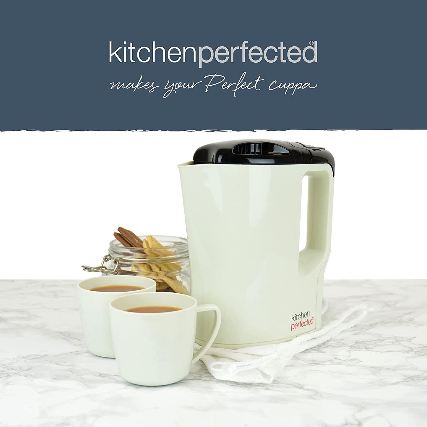 Kitchen Perfected 0.9L Corded Kettle With Two Cups