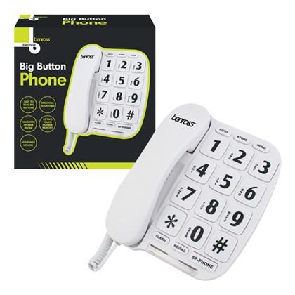 Benross Jumbo Button Telephone-White (Carton of 12)