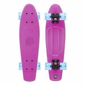 Xootz Kid's Complete Retro Plastic Skateboard with LED Light Up Wheels, Pink- TY5728