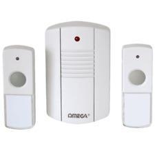 Omega Twin Bell Button Cordless Portable Door Chime Set Upto 75m Range- 17630