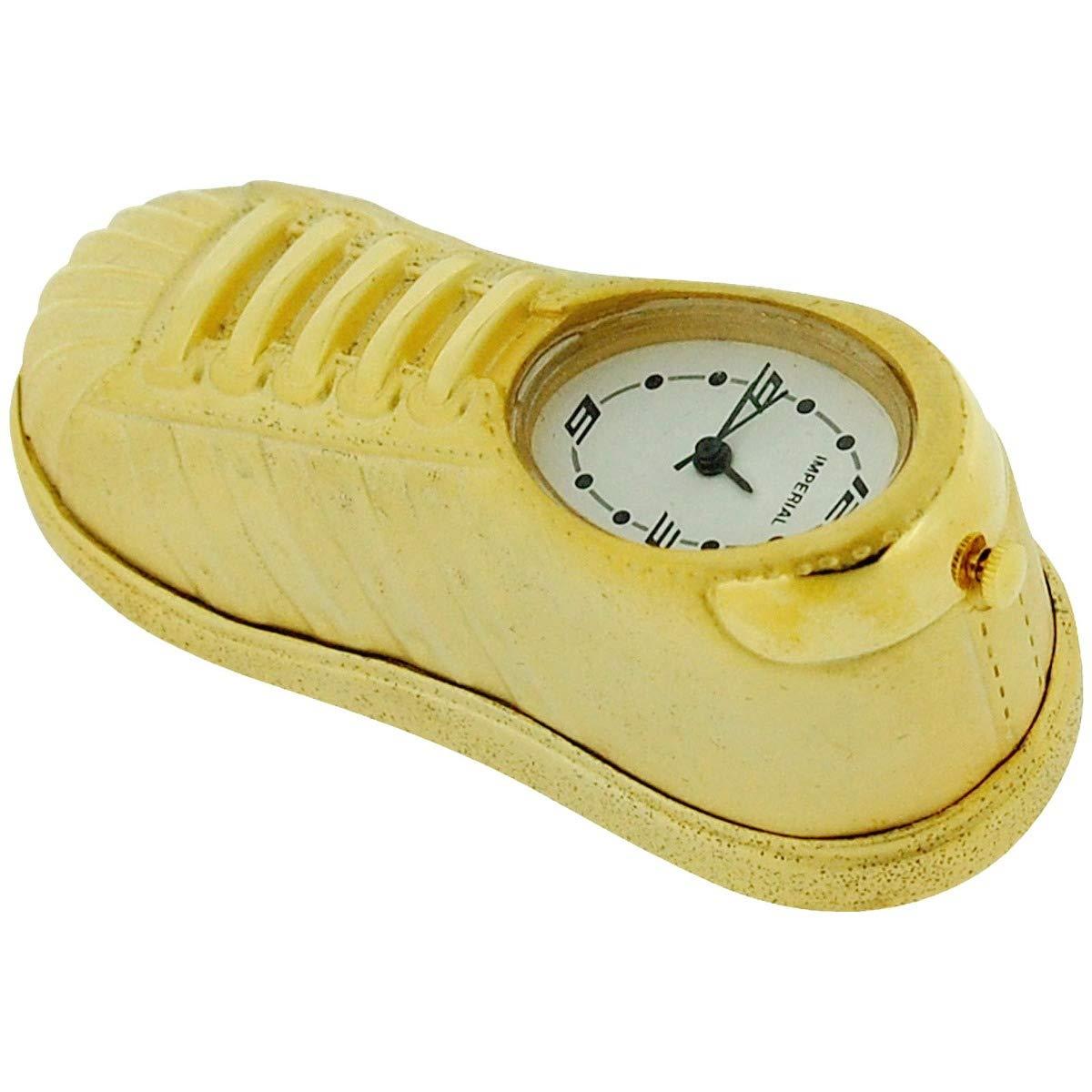 Miniature Clock Goldtone Sneaker/Trainer Solid Brass IMP1060 - CLEARANCE NEEDS RE-BATTERY