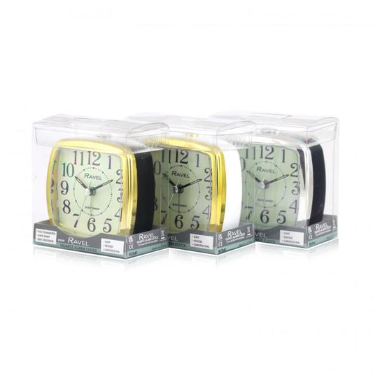 Ravel Retro Styled Small Size Bedside Quartz Alarm Clock RC041 Available Multiple Colour