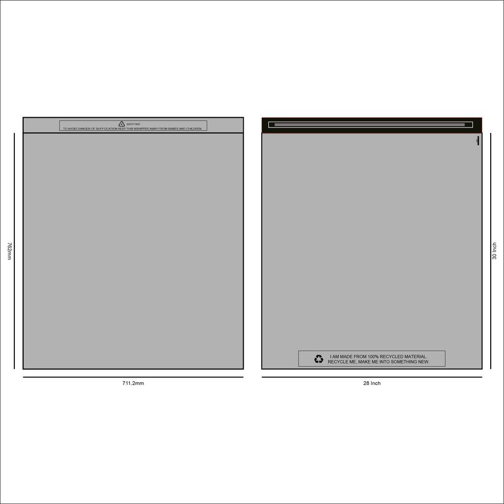 100% Recycle Grey Postal Mail Bag 28x30" (100)