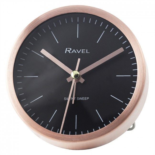 Ravel Quartz Metal Minimal Round Alarm Clock RC025 Available Multiple Colour