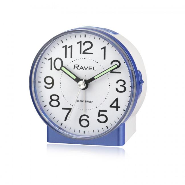 Ravel Round Mid Sized Bedside Quartz Alarm Clock RC039 Available Multiple Colour