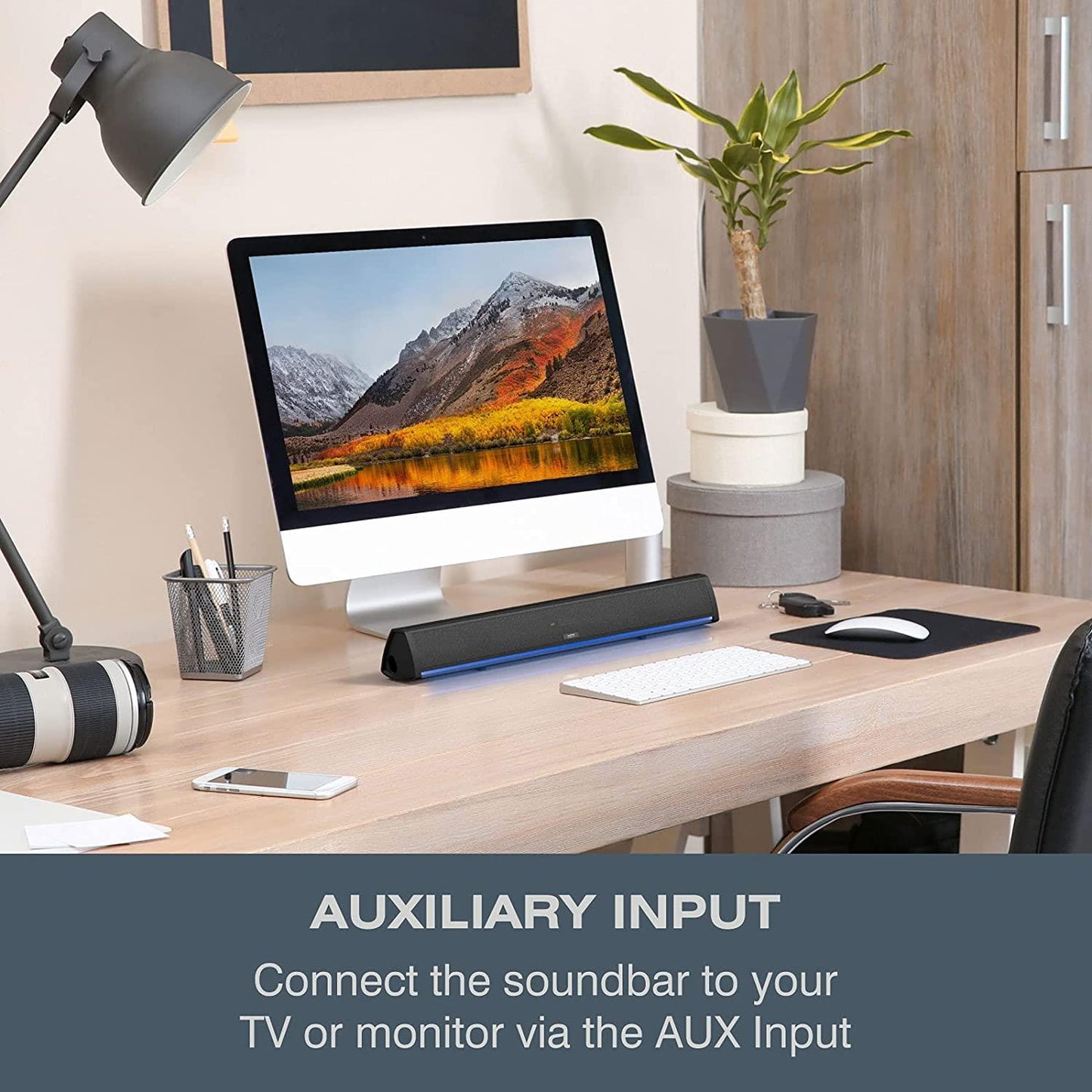Audible Fidelity Sound Bar with Remote Control and LED Lighting, Home Audio Sound Bars for TV 90048PI