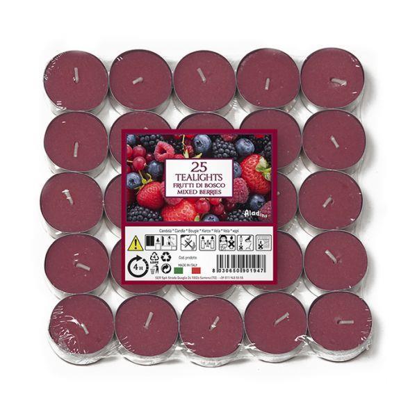 Aladino Mixed Berries Nightlights Candles Pack of 25 RRP £2.99 - 021938D