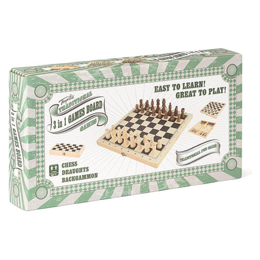 Toyrific  Traditional 3 In 1 Board Games - TY5969