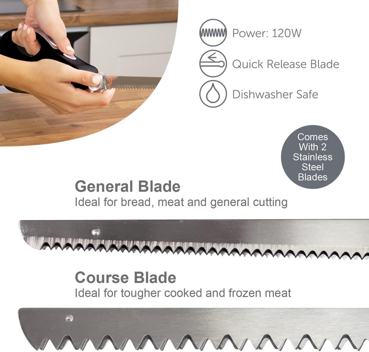 Quest Black Electric Knife With Extra Coarse Blade (Carton of 8)
