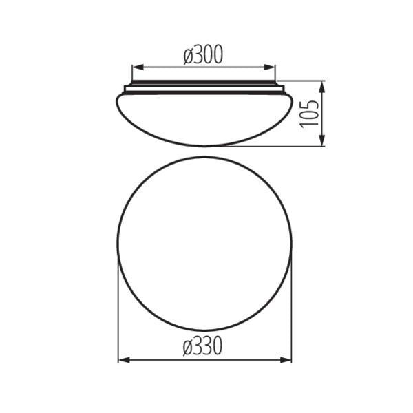 Corso Ceiling Mounted LED Light Fitting With Microwave Motion Sensor