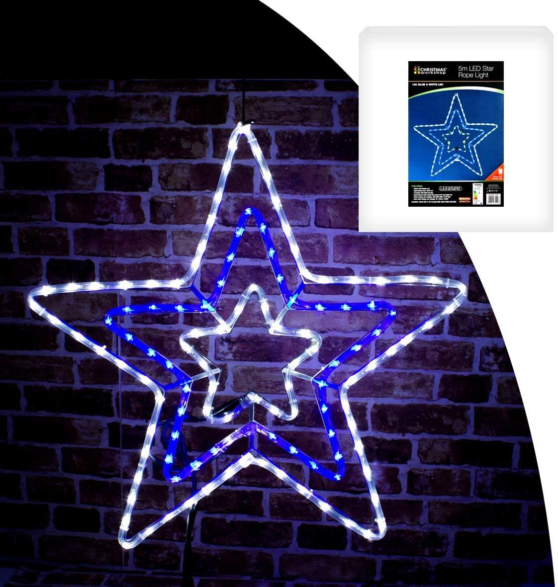 Christmas Workshop 5m LED Blue/White Star Rope Light - 72590