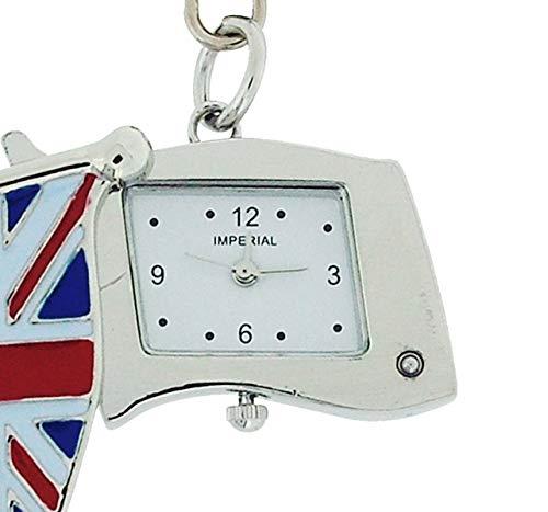 Coronation Special | Imperial Key Chain Clock Union Jack Mini Flag Silver | IMP745