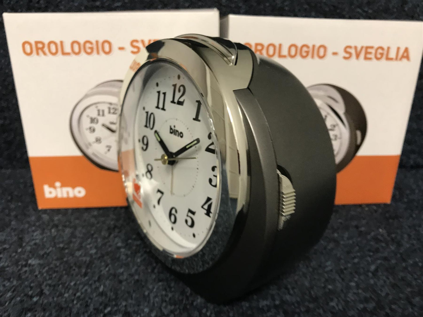 BINO LED BELL ALARM CLOCK GREY 026636CC