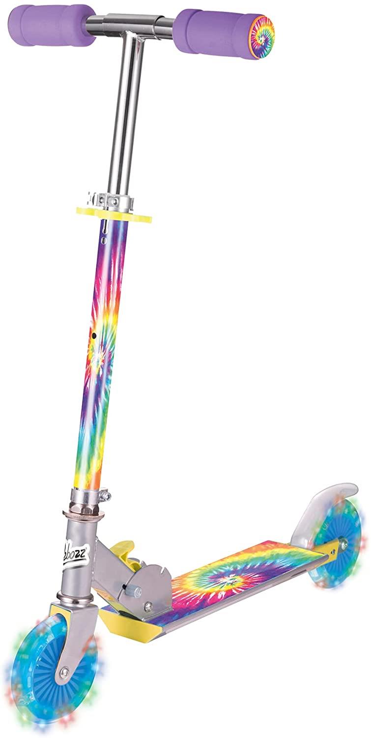 Ozbozz TIE DYE Scooter with Flashing Wheels, Rainbow SV20890