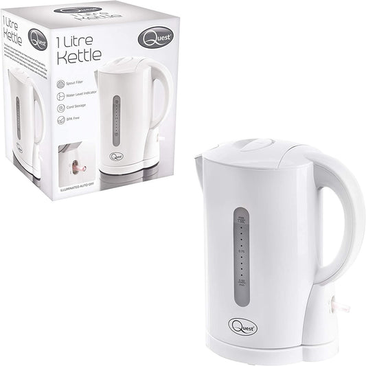 Quest 1L Jug Kettle - White (Carton of 6)