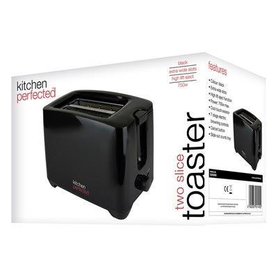 Kitchen Perfected 2 Slice extra wide slot Black Toaster E2020BK