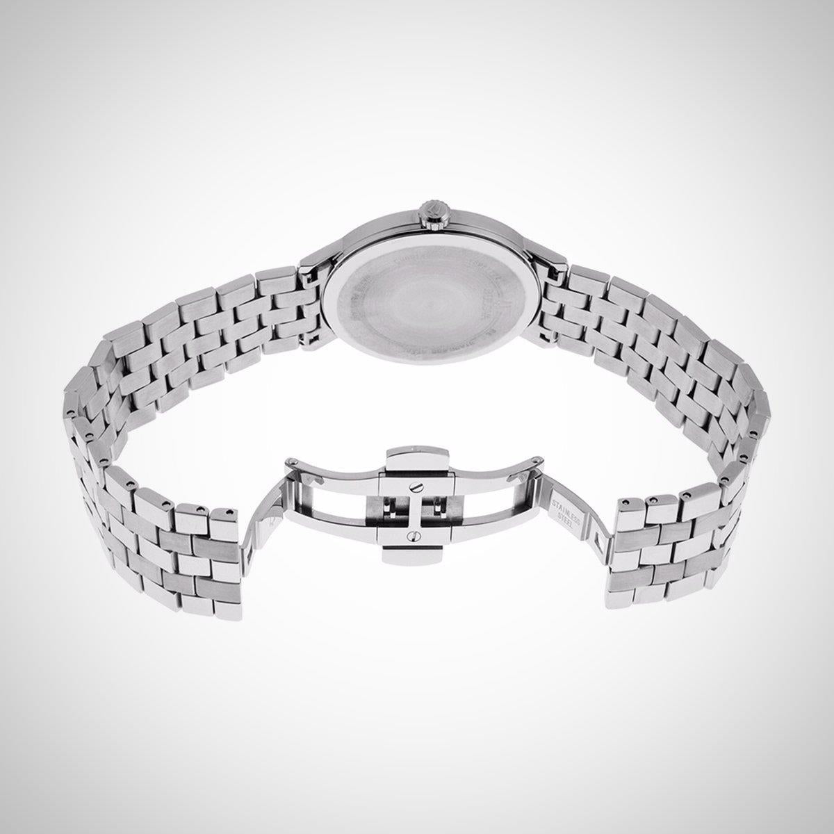 Bulova 96b244 Mens Classic Black Dial Stainless Steel Quartz Watch