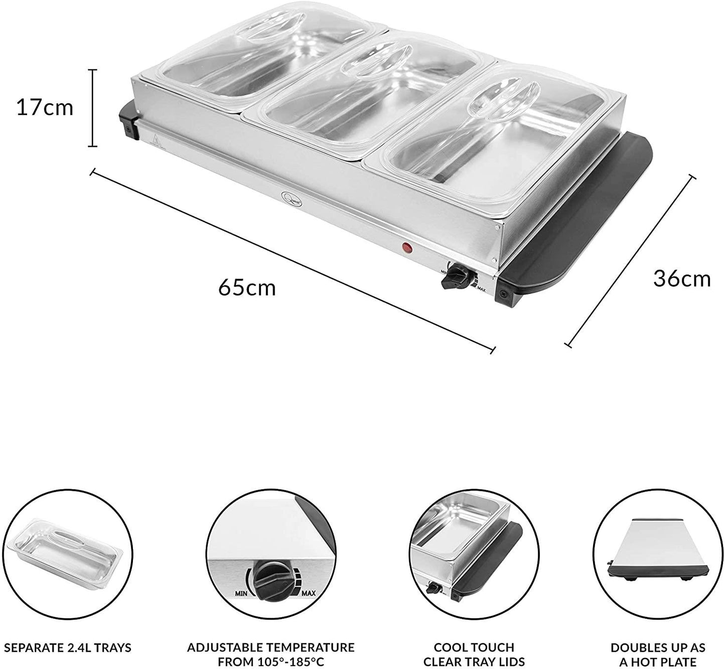 Quest Large Buffet Server & Warming Plate (Carton of 2)