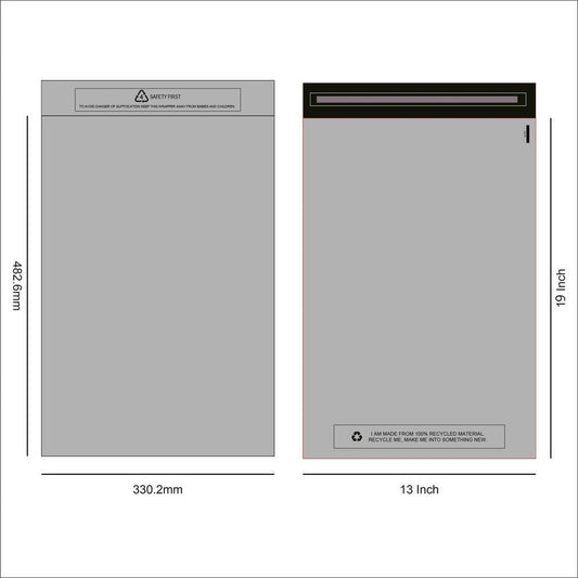 Grey Postal Mail Bag 13x19" (100)
