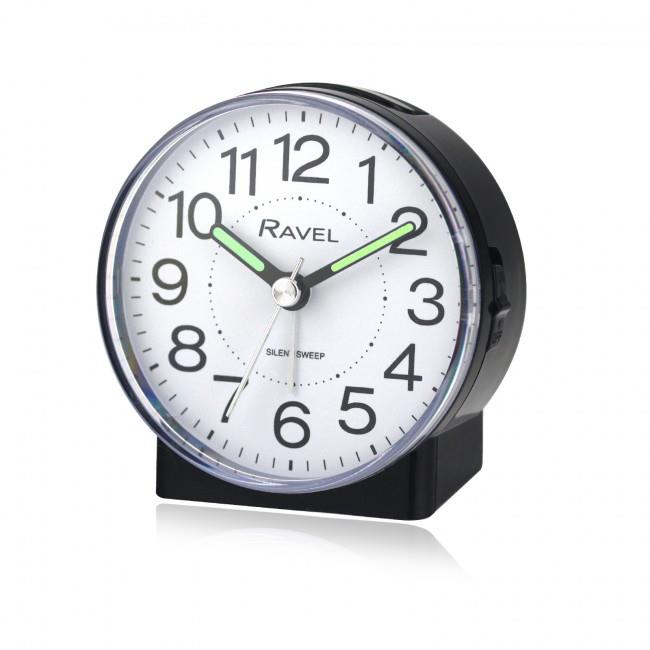 Ravel Round Mid Sized Bedside Quartz Alarm Clock RC039 Available Multiple Colour