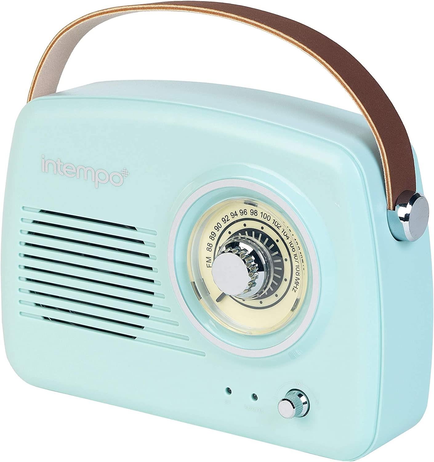 Intempo Rechargeable Bluetooth Speaker with FM Radio- Blue