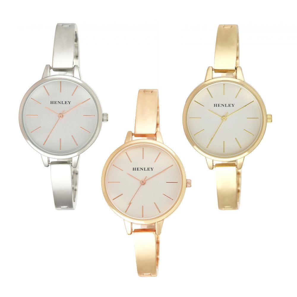 Henley Women's Fashion Formal Dress Half Bangle Watch H07308 - Multiple Colour