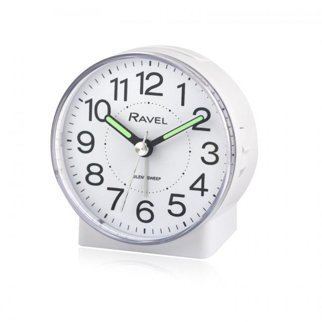 Ravel Round Mid Sized Bedside Quartz Alarm Clock RC039 Available Multiple Colour