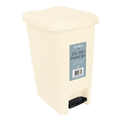 Anika 25 Litre Pedal Bin - Cream (Carton of 8)