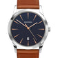Sekonda Mens Basic Dated Silver Case Black Dial Brown Leather Strap Watch - 1559