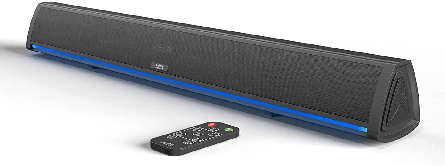 Audible Fidelity Sound Bar with Remote Control and LED Lighting, Home Audio Sound Bars for TV 90048PI