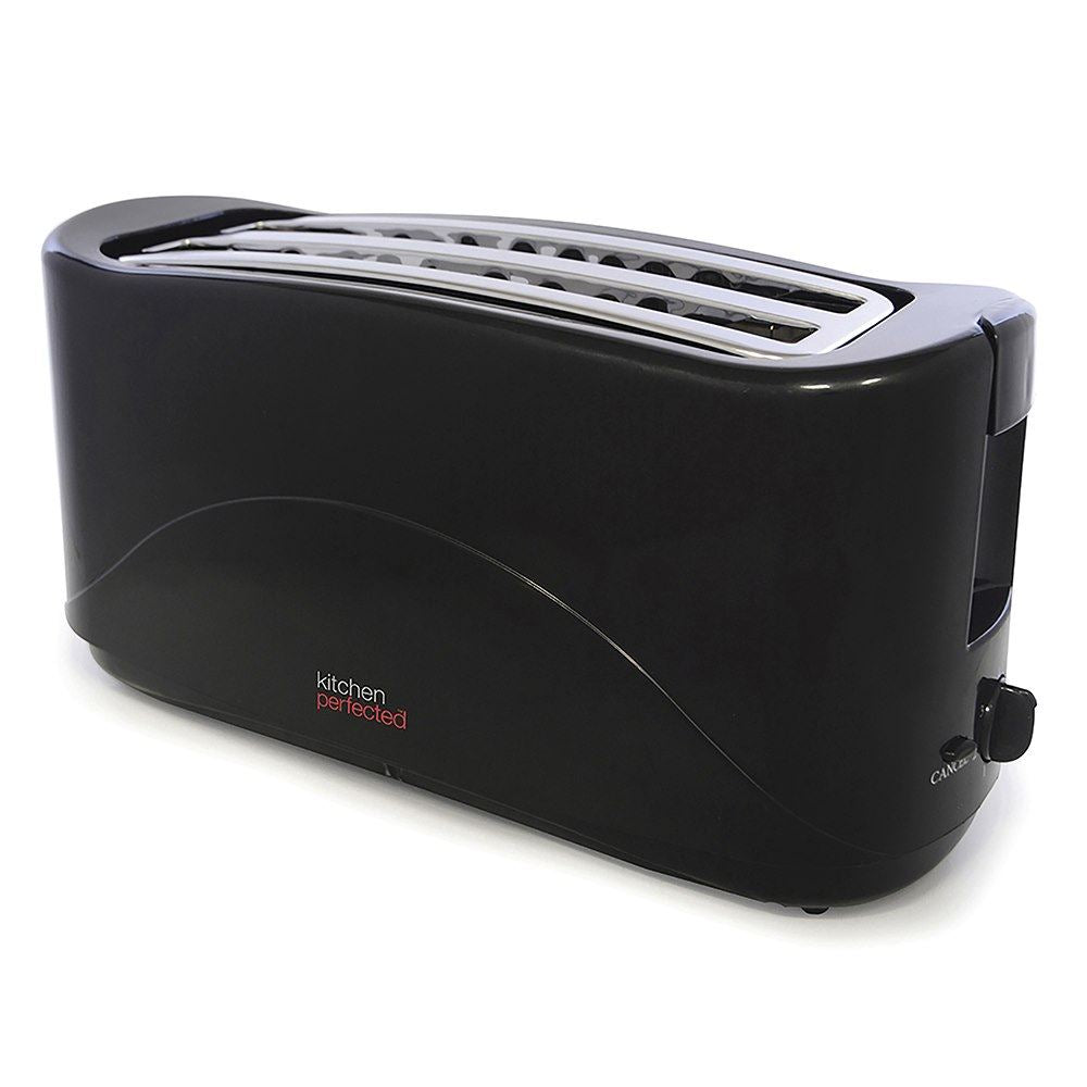 KitchenPerfected 4 Slice Long Slot Toaster - Black