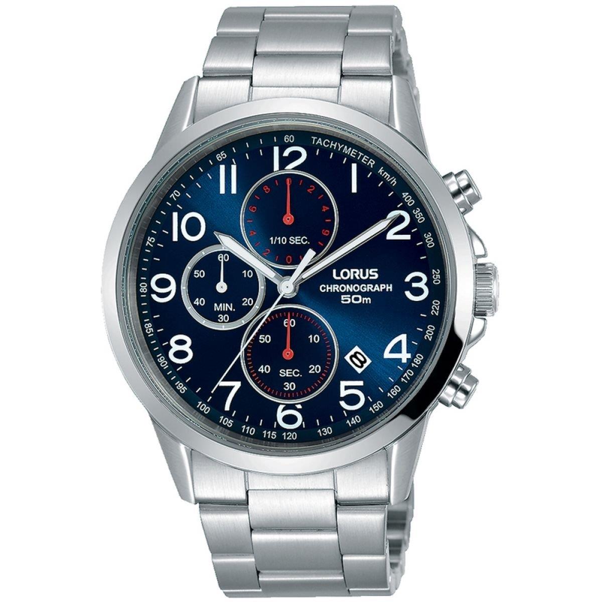 Lorus Mens Chronograph Quartz Watch with Stainless Steel Strap RM367EX9