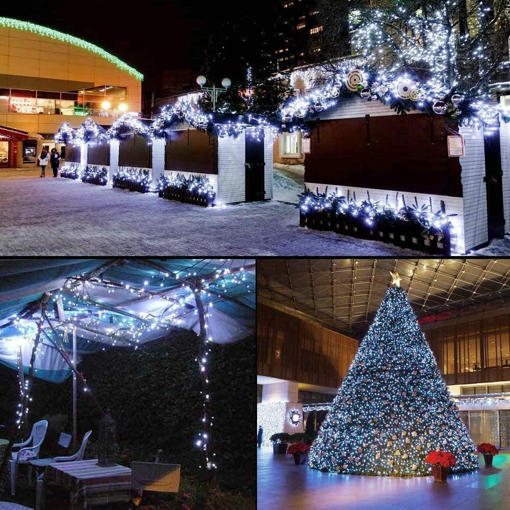 Planet Solar 100 LED White Outdoor String Solar Powered Fairy Lights